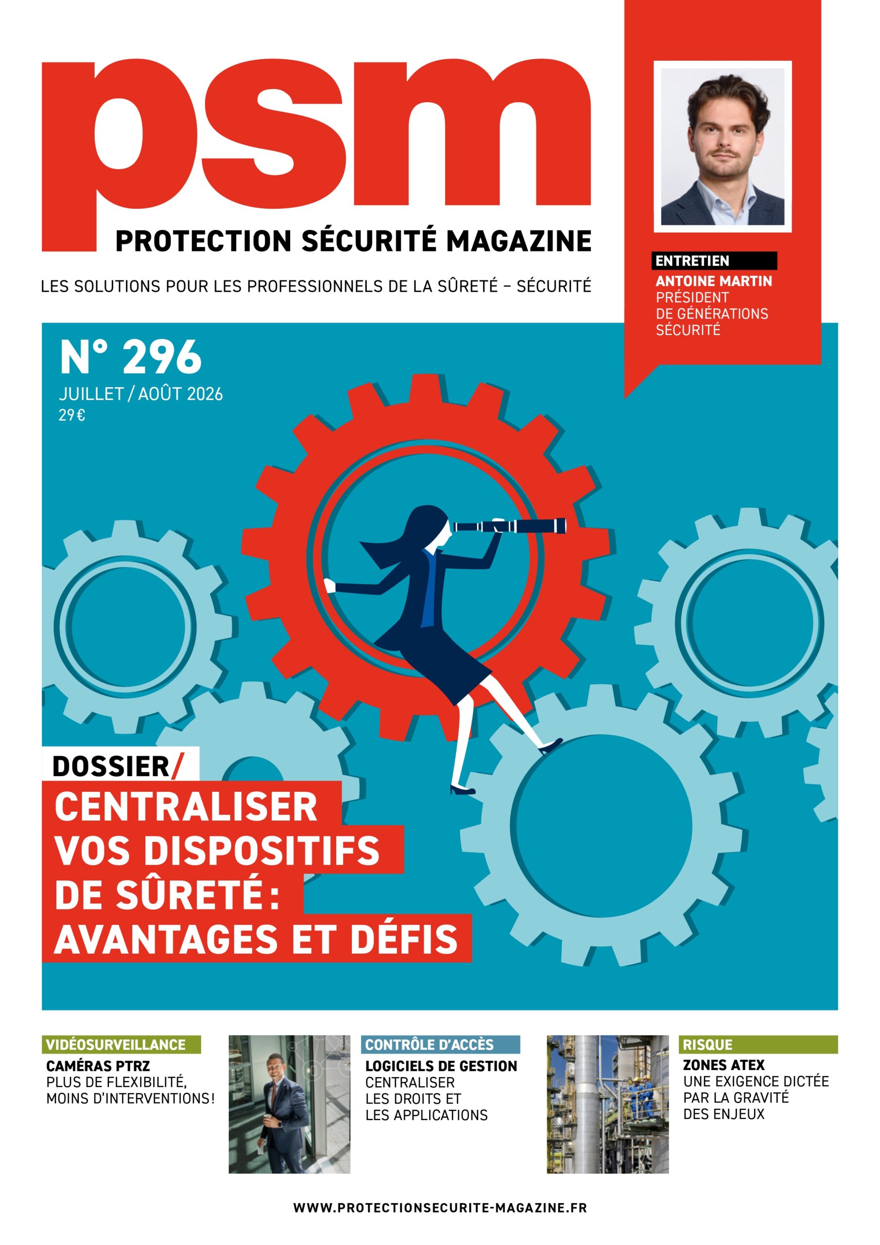 Couverture de Protection Sécurité Magazine (PSM) juillet-août 2026, dossier "Centraliser vos dispositifs de sûreté"